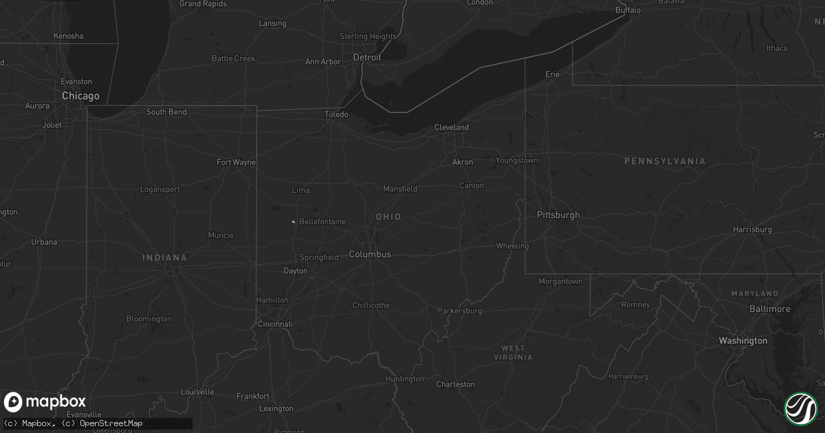 Hail map in Ohio on July 17, 2024