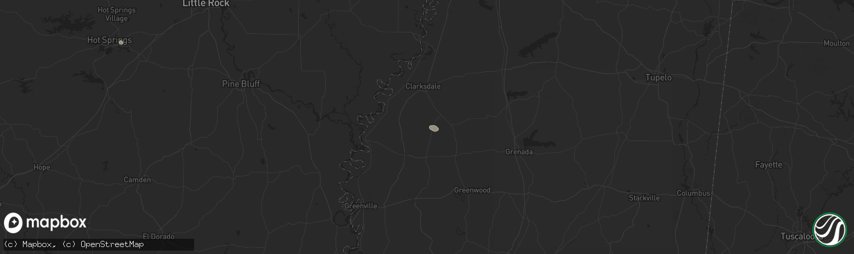 Hail map in Parchman, MS on July 17, 2024