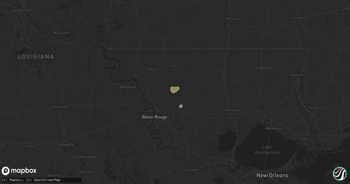 Hail map in Pride, LA on July 17, 2024