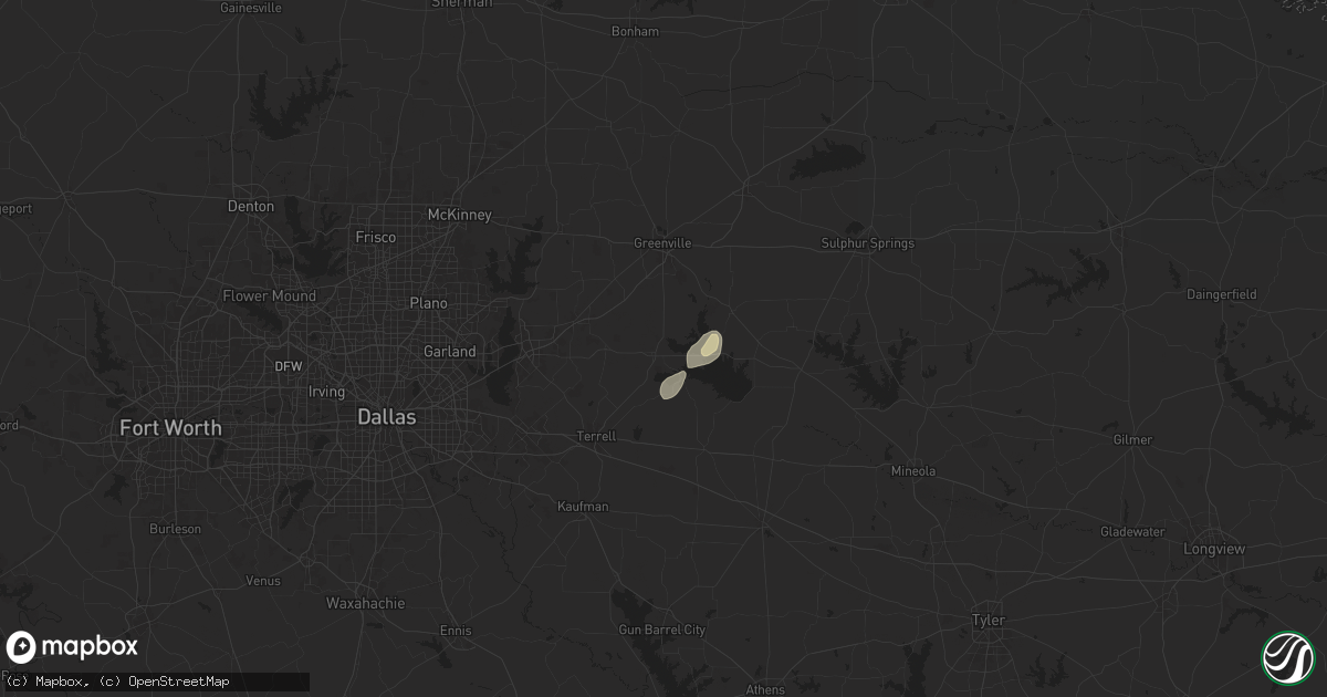 Hail map in Quinlan, TX on July 17, 2024