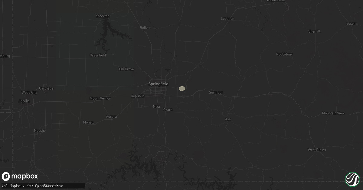 Hail map in Rogersville, MO on July 17, 2024