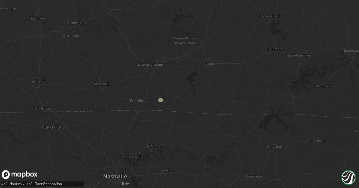 Hail map in Scottsville, KY on July 17, 2024
