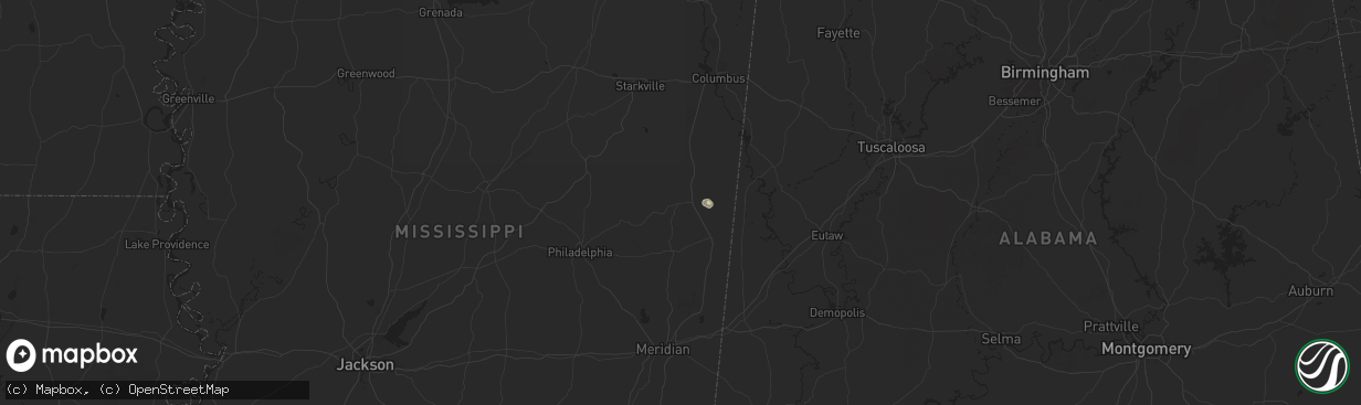 Hail map in Shuqualak, MS on July 17, 2024