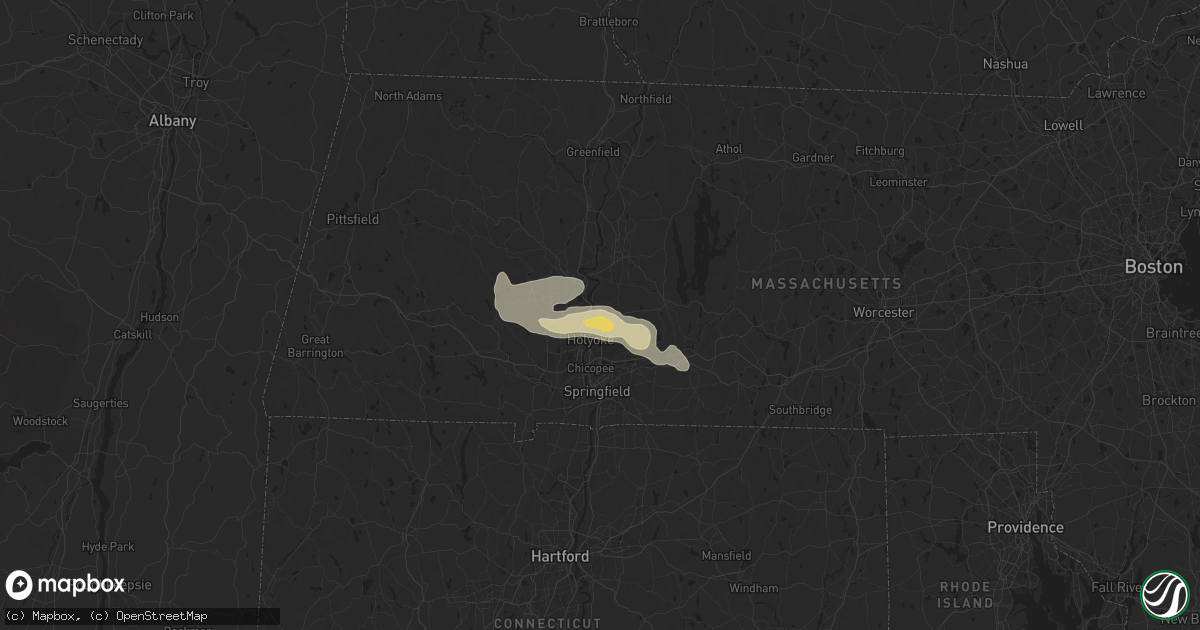 Hail map in South Hadley, MA on July 17, 2024