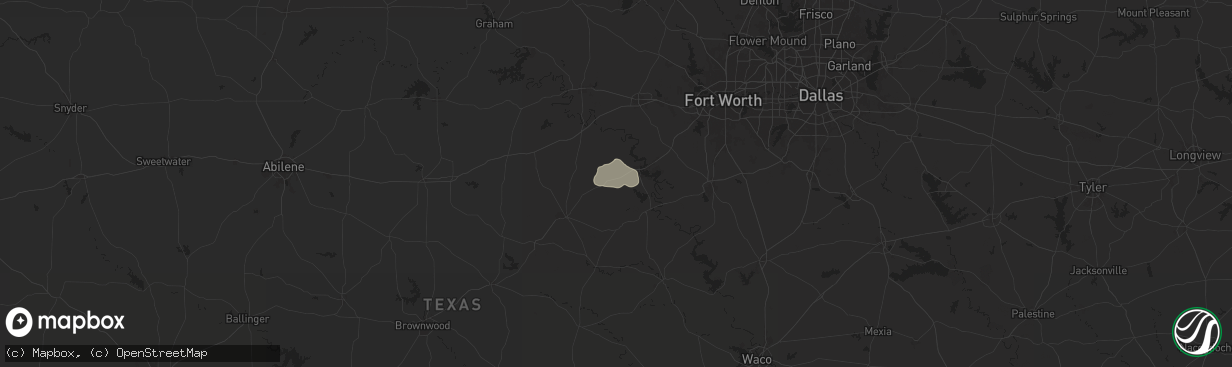 Hail map in Tolar, TX on July 17, 2024