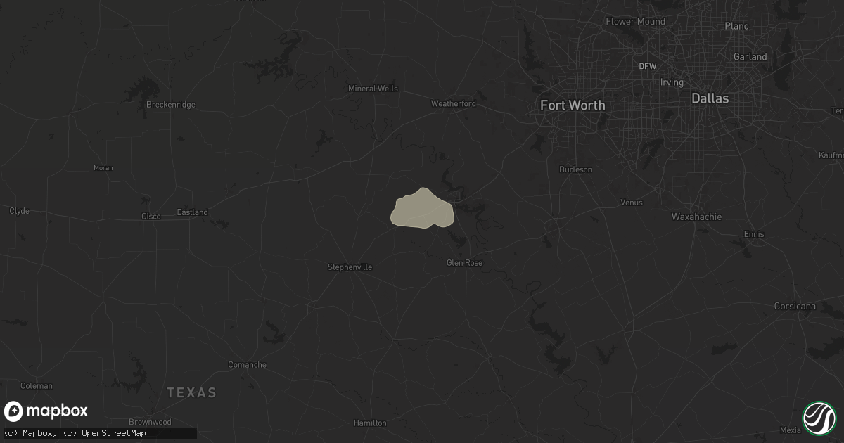 Hail map in Tolar, TX on July 17, 2024