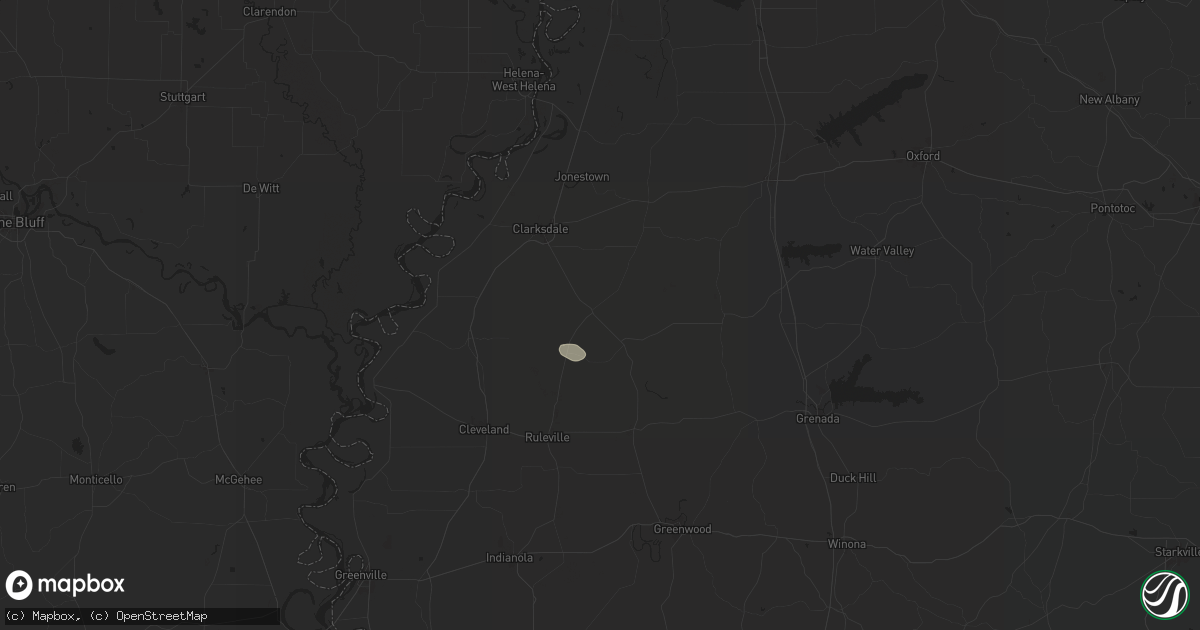 Hail map in Tutwiler, MS on July 17, 2024
