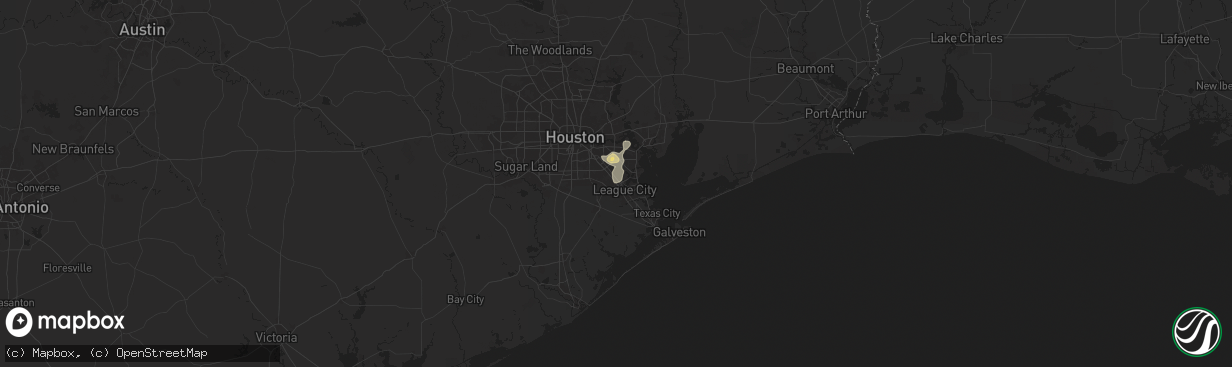 Hail map in Webster, TX on July 17, 2024