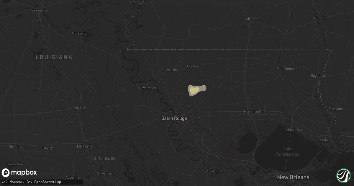 Hail map in Zachary, LA on July 17, 2024