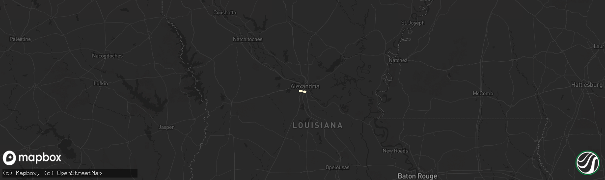 Hail map in Alexandria, LA on July 17, 2025