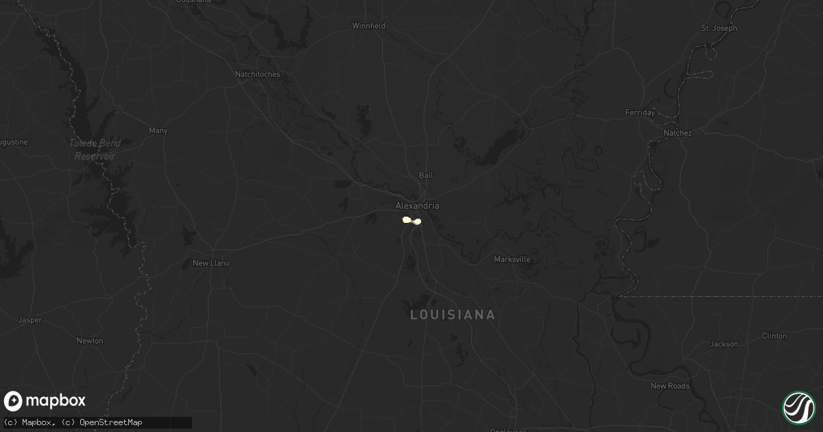 Hail map in Alexandria, LA on July 17, 2025