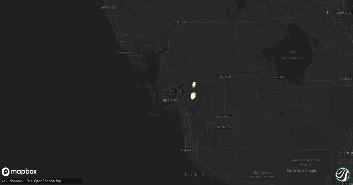 Hail map in Fort Myers, FL on July 17, 2025