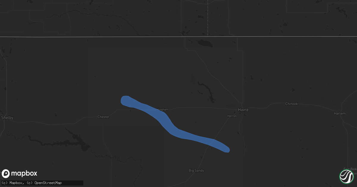 Hail map in Gildford, MT on July 17, 2025