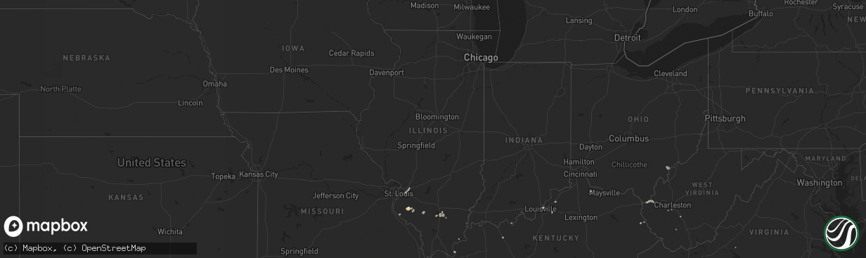 Hail map in Illinois on July 17, 2025