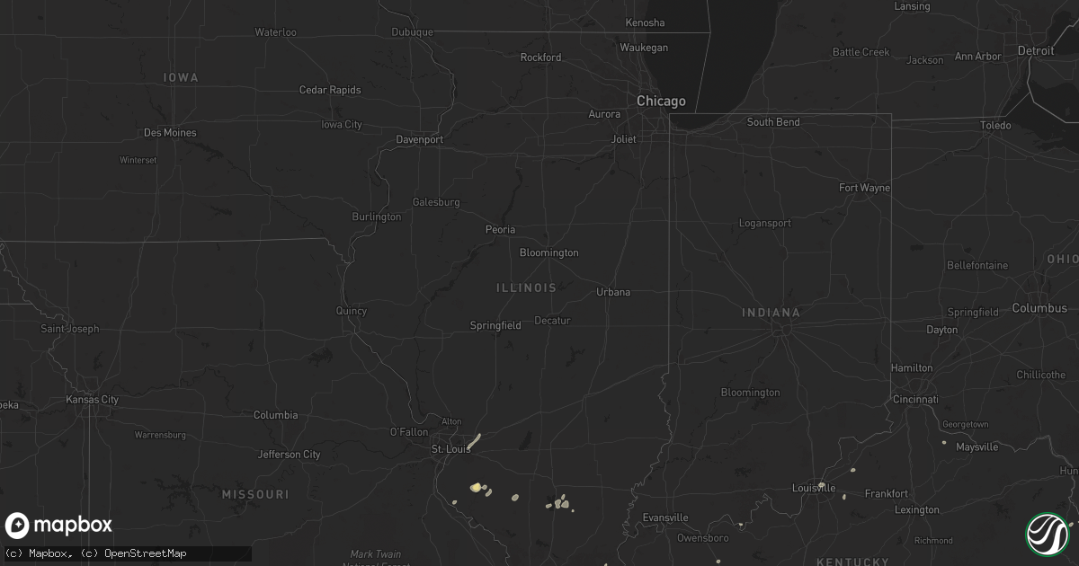 Hail map in Illinois on July 17, 2025