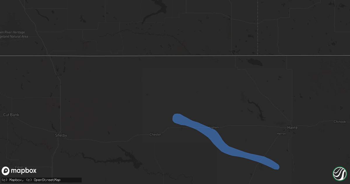 Hail map in Joplin, MT on July 17, 2025