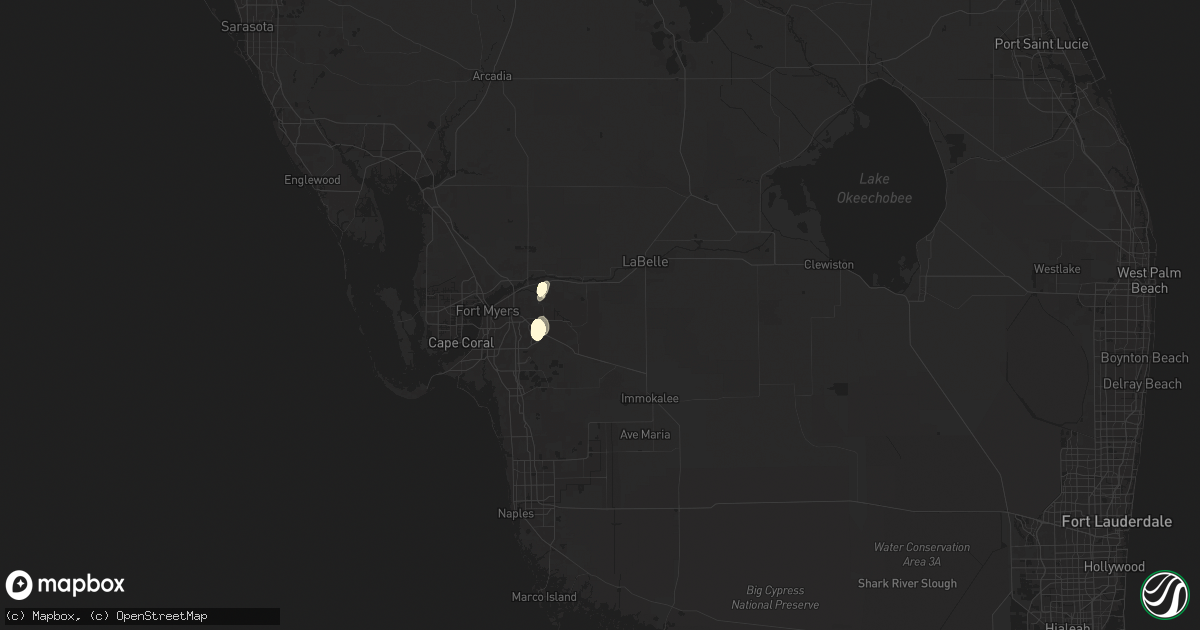 Hail map in Lehigh Acres, FL on July 17, 2025
