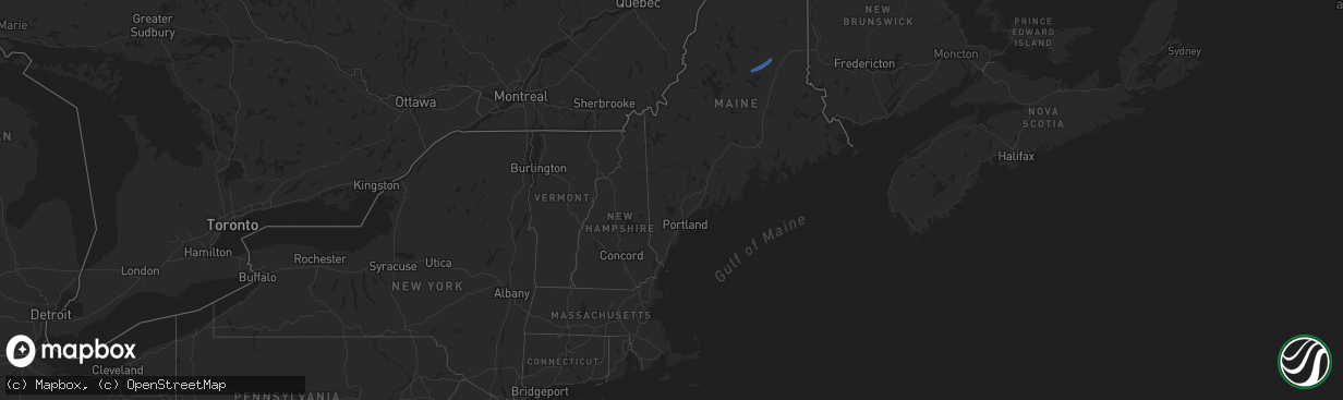 Hail map in Maine on July 17, 2025