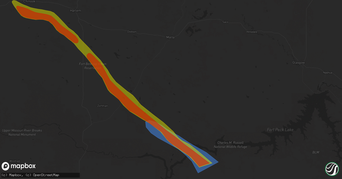 Hail map in Malta, MT on July 17, 2025