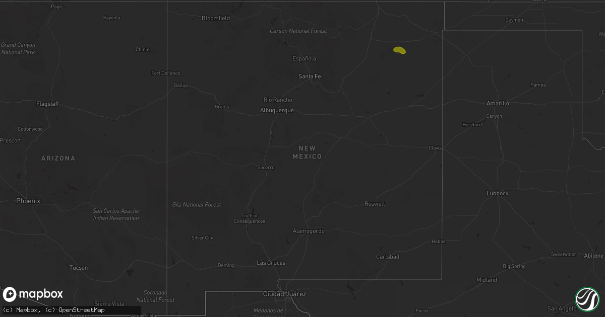Hail map in New Mexico on July 17, 2025
