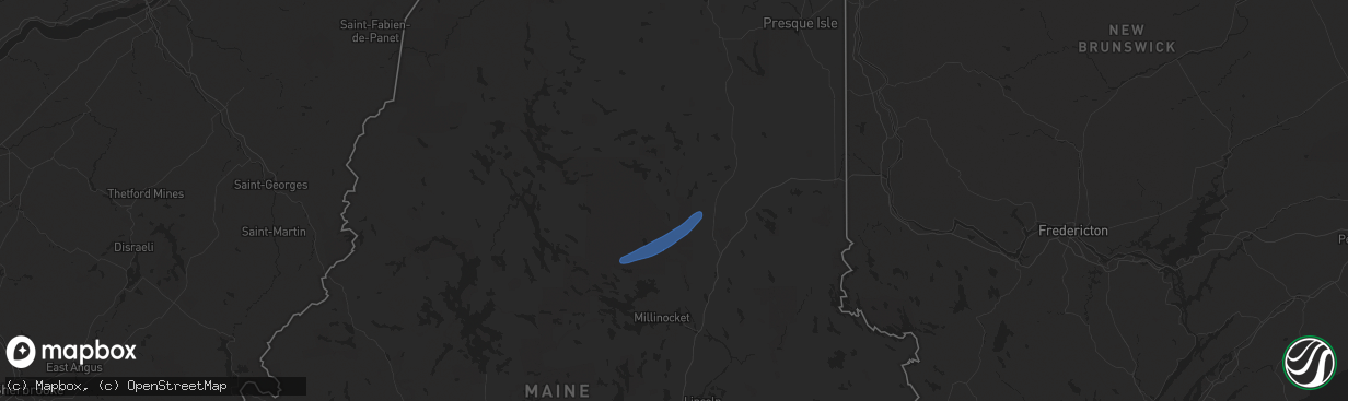 Hail map in Patten, ME on July 17, 2025