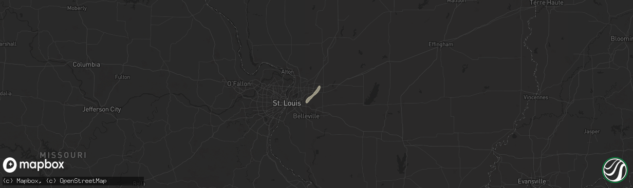 Hail map in Troy, IL on July 17, 2025