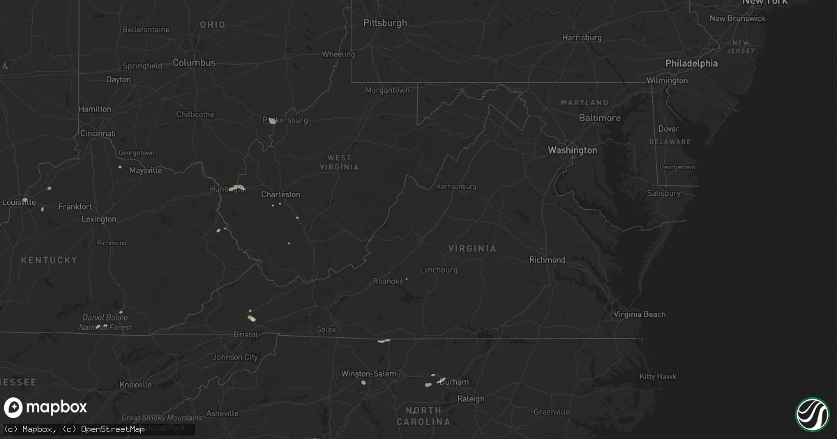 Hail map in Virginia on July 17, 2025