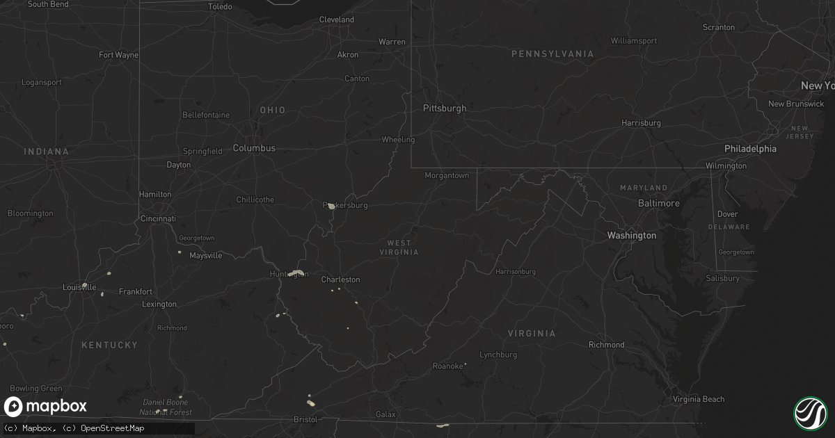 Hail map in West Virginia on July 17, 2025