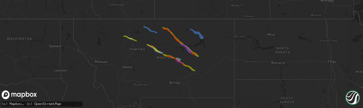 Hail map on July 17, 2025