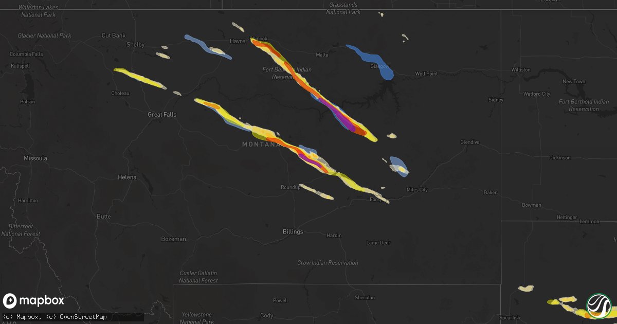 Hail map on July 17, 2025