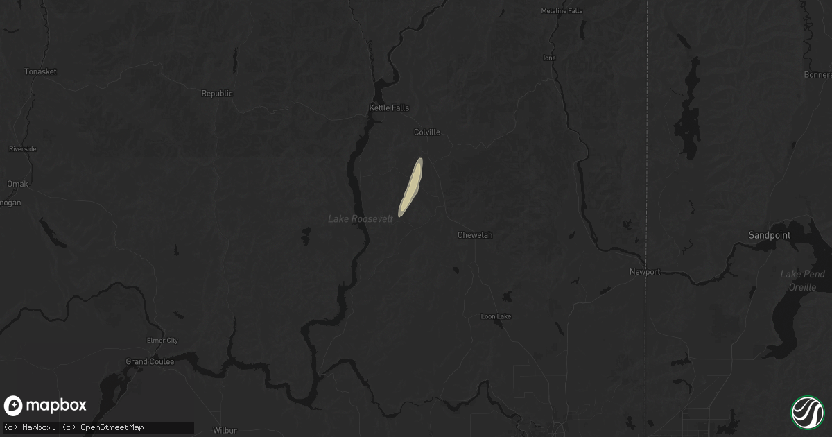 Hail map in Addy, WA on July 17, 2026