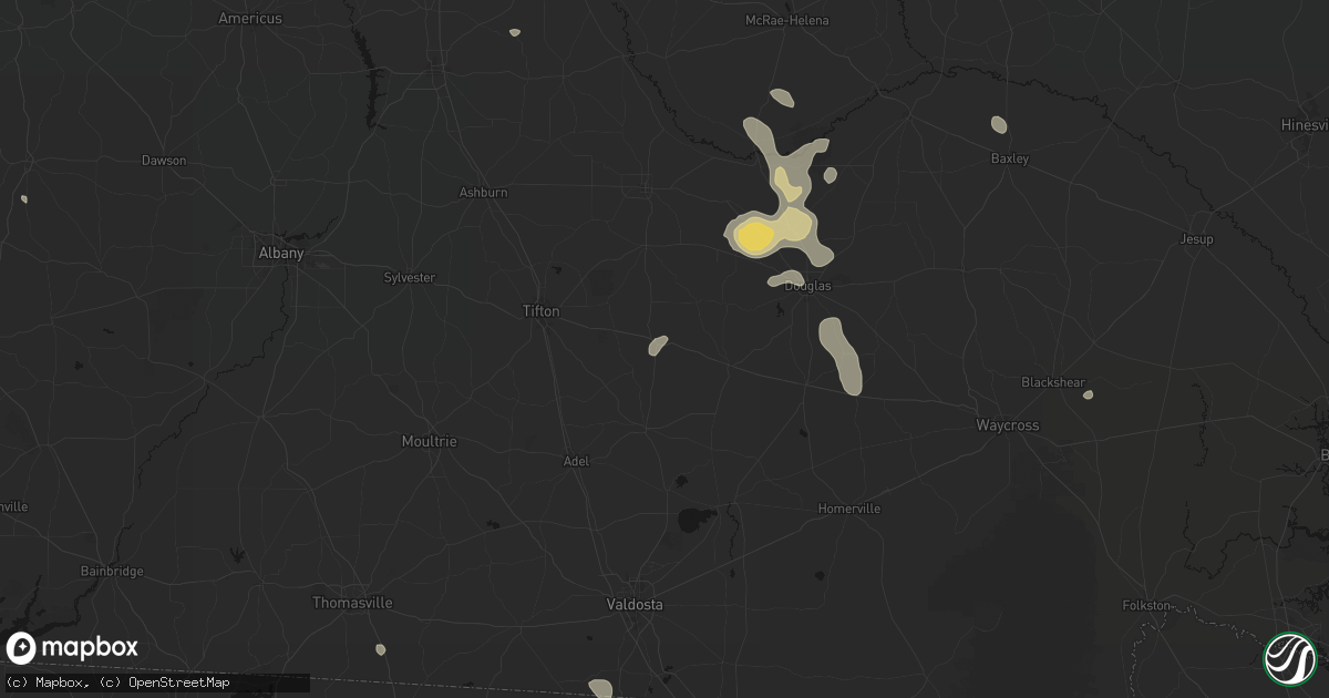 Hail map in Alapaha, GA on July 17, 2026