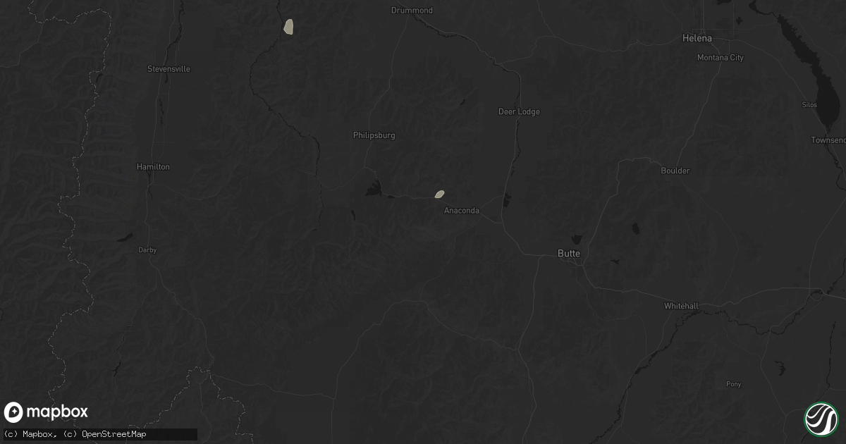 Hail map in Anaconda, MT on July 17, 2026