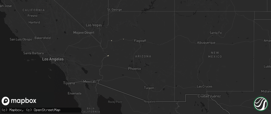 Hail map in Arizona on July 17, 2026