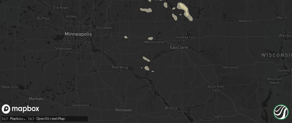 Hail map in Arkansaw, WI on July 17, 2026