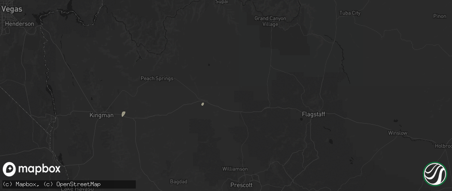 Hail map in Ash Fork, AZ on July 17, 2026