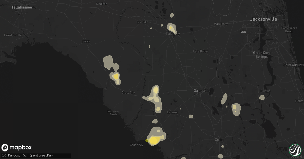 Hail map in Bell, FL on July 17, 2026