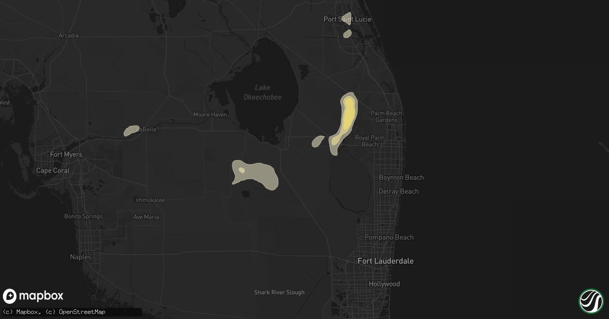 Hail map in Belle Glade, FL on July 17, 2026
