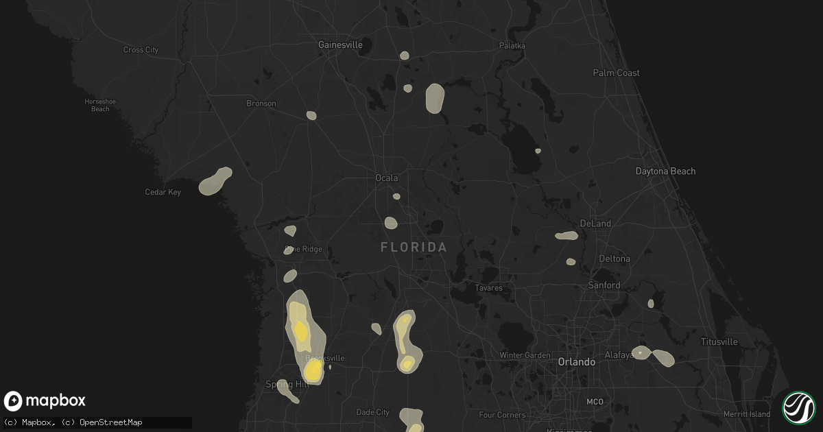 Hail map in Belleview, FL on July 17, 2026