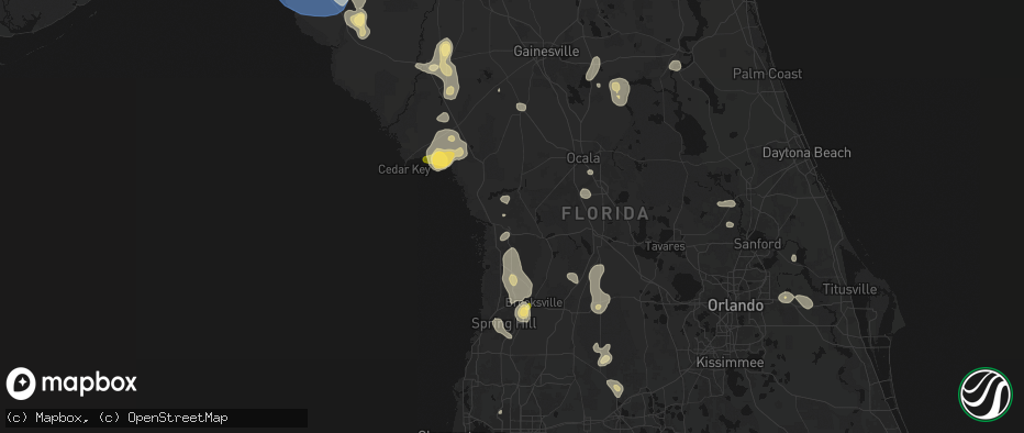 Hail map in Beverly Hills, FL on July 17, 2026