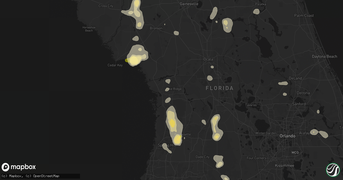 Hail map in Beverly Hills, FL on July 17, 2026