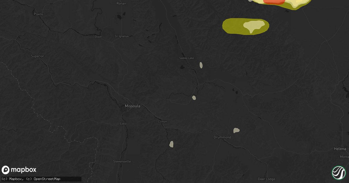 Hail map in Bonner, MT on July 17, 2026