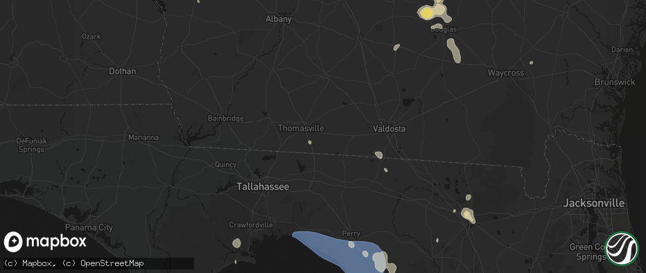 Hail map in Boston, GA on July 17, 2026