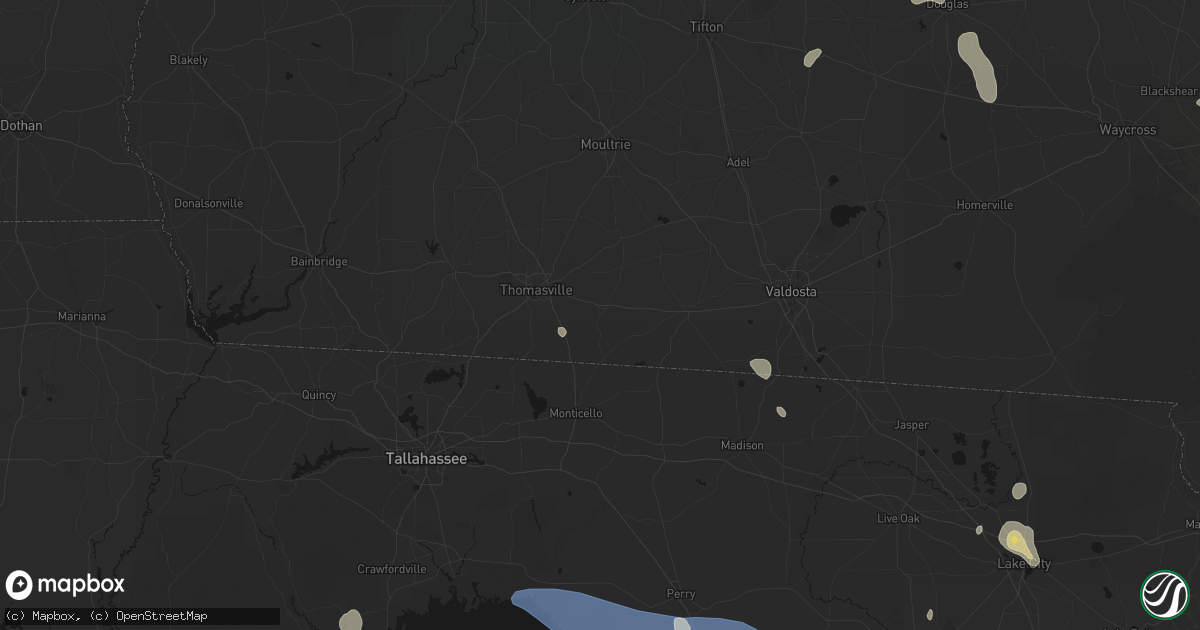 Hail map in Boston, GA on July 17, 2026