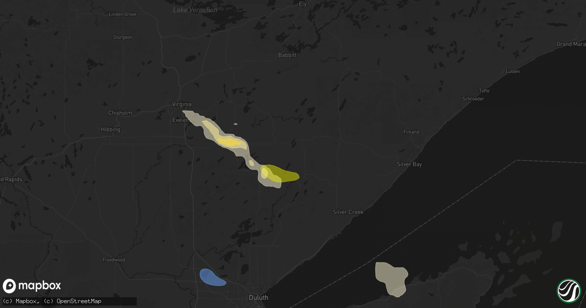 Hail map in Brimson, MN on July 17, 2026