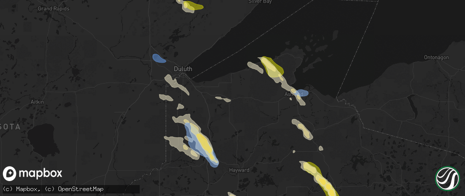 Hail map in Brule, WI on July 17, 2026