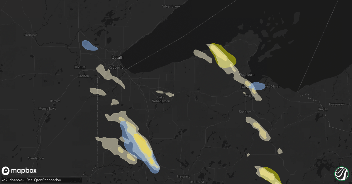 Hail map in Brule, WI on July 17, 2026