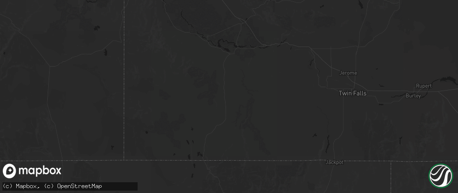 Hail map in Bruneau, ID on July 17, 2026