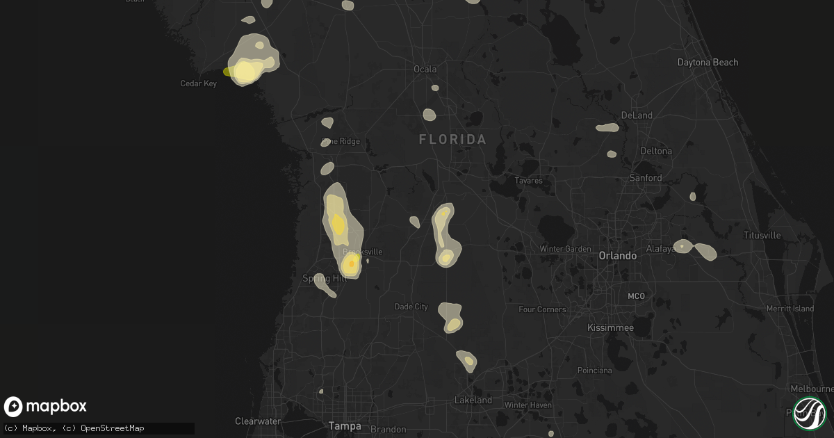 Hail map in Bushnell, FL on July 17, 2026