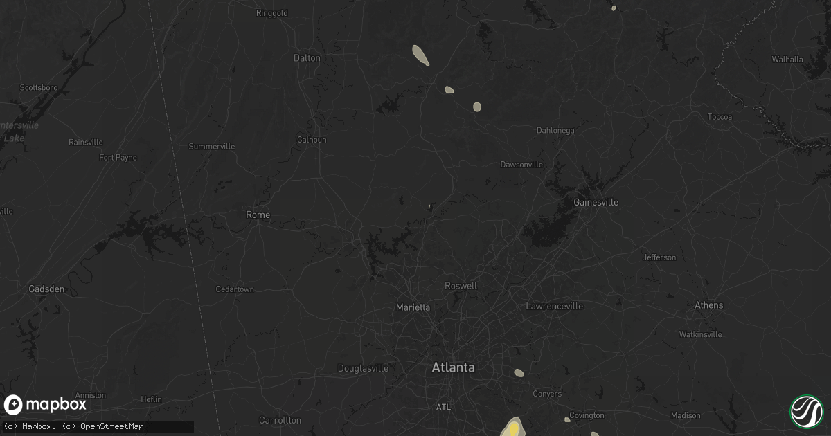 Hail map in Canton, GA on July 17, 2026